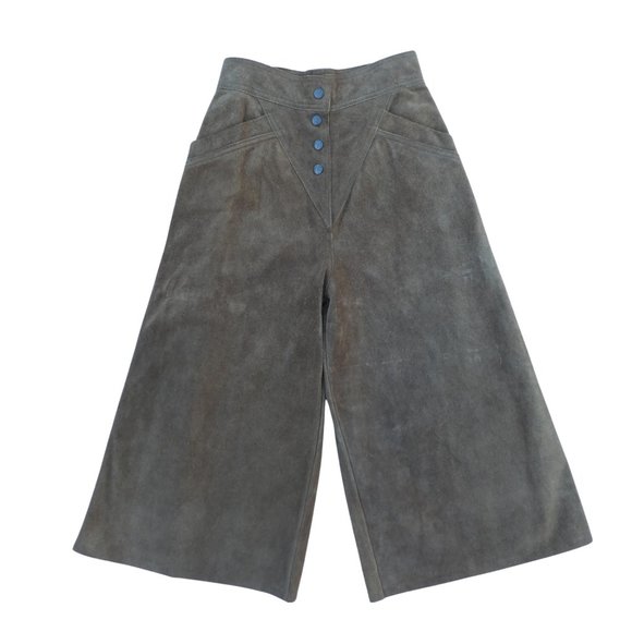 25 Western Vintage Leather Gauchos V Yoke Pockets Snap Fly...